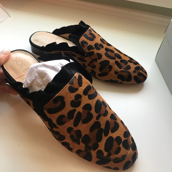 sole society leopard mules